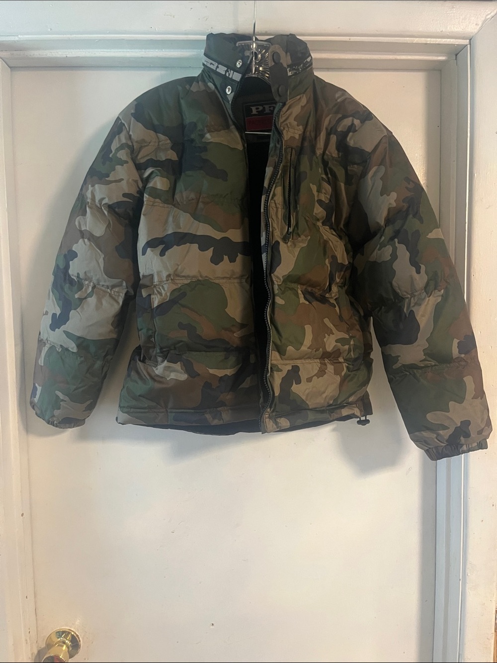 Pacifica Men's Camouflage Puffer Jacket in Green and Brown